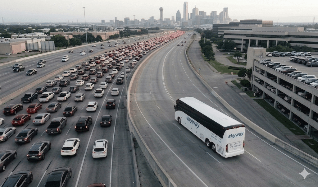 How Employee Shuttles Address Dallas Traffic and Parking Challenges